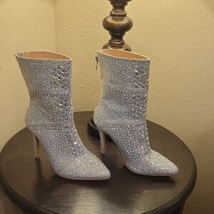 Forever Link Silver Studded Heeled Boots